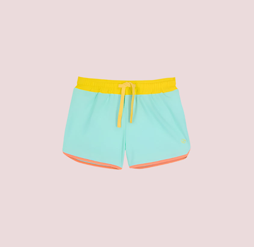 Short Retro UPF50 Kiwi Turquoise