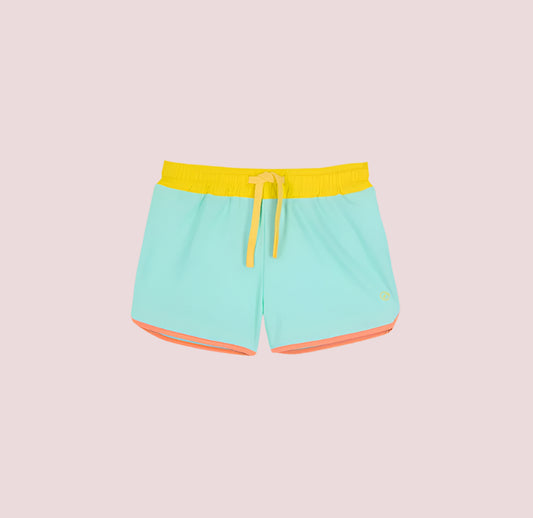 Short Retro UPF50 Kiwi Turquoise